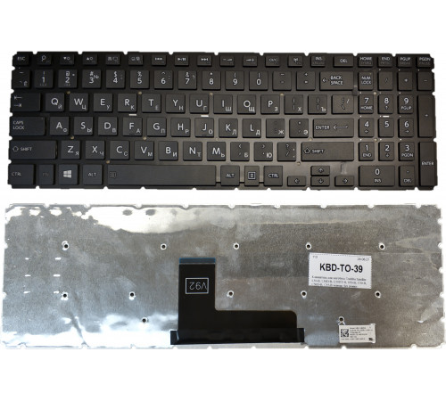 Клавиатура для ноутбука Toshiba Satellite L50-B, L50D-B, L55DT-B, S50-B, C50-B, C50D-B, C55-B черная, без рамки, плоский Enter