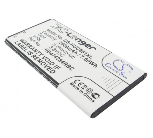 Аккумулятор CS-HUC881XL HB474284RBC для Huawei Ascend G620 3.8V / 2000mAh / 7.60Wh