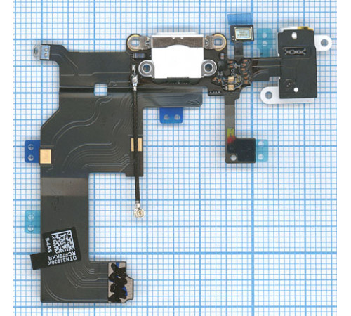 Шлейф разъема питания с аудио-разъемом для iPhone 5 белый