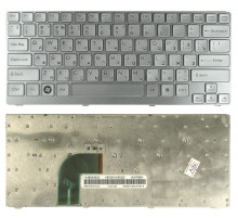 Клавиатура для ноутбука Sony Vaio VGN-CR серебряная, с рамкой