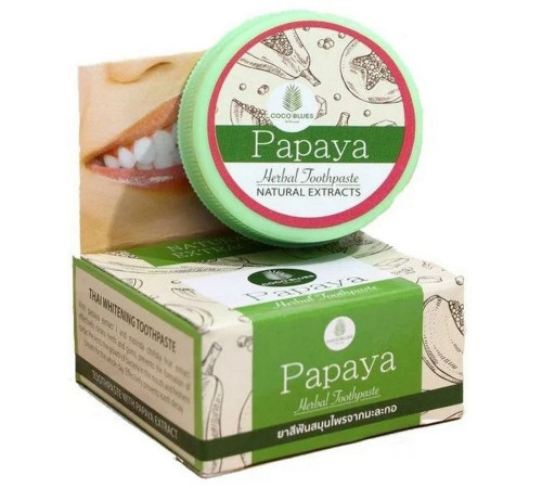 Coco Blues Травяная зубная паста с экстрактом папайи / Papaya Herbal Toothpaste, 30 г