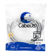 Cabeus PC-FTP-RJ45-Cat.5e-3m-LSZH Патч-корд F/UTP, категория 5е, 2xRJ45/8p8c, экранированный, серый, LSZH, 3м