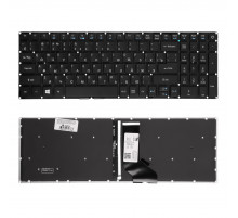 Клавиатура для ноутбука Acer Aspire E5-522, E5-573, E5-722 Series. Плоский Enter. Черная, без рамки. С подсветкой. PN: NK.I1513.006.