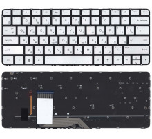 Клавиатура для ноутбука HP Spectre X360 13-4000 серебристая с подсветкой