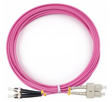 Cabeus FOP-50-OM4-SC-ST-3m Шнур оптический duplex SC-ST 50/125 mm OM4 3м LSZH