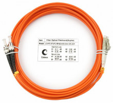 Cabeus FOP-62-LC-ST-5m Шнур оптический duplex LC-ST 62,5/125 mm 5м LSZH