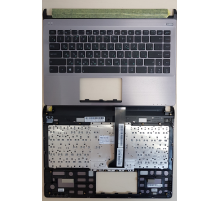 Клавиатура для ноутбука Asus U32V, U32VJ, U32VM черная, верхняя панель в сборе (серебряная)