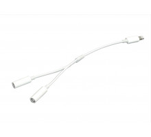 Аудио Адаптер MH027 Lightning - Dual 3,5mm (17 см) (белый)