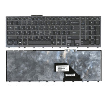 Клавиатура для ноутбука Sony Vaio VPC-F11 черная, рамка серая