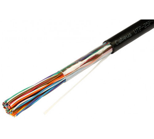 Cabeus UTP-25P-Cat.3-OUT Кабель витая пара UTP (U/UTP), категория 3, 25 пар (24 AWG), одножильный (solid), для внешней прокладки, UV PE