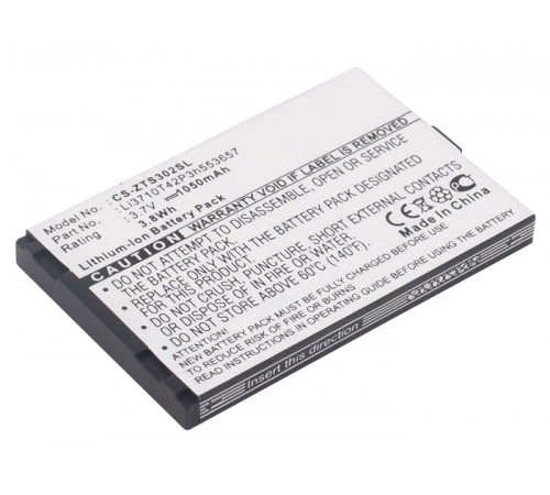 Аккумулятор CS-ZTS302SL ZTE Li3710T42P3h553657 для ZTE S302  3.7V / 1050mAh / 3.89Wh