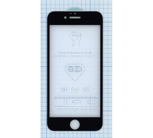 Защитное стекло 6D для Apple iPhone 6/6S  черное