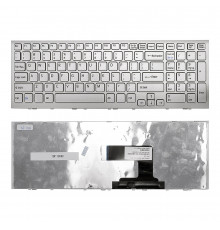 Клавиатура для ноутбука Sony Vaio VPC-EL Series. Белая, с рамкой. Не русифицированная.