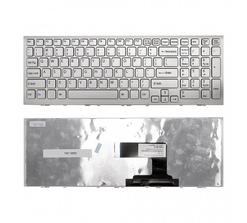 Клавиатура для ноутбука Sony Vaio VPC-EL Series. Белая, с рамкой. Не русифицированная.
