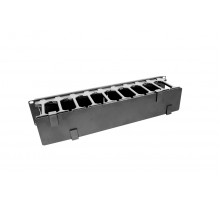 Организатор коммутационных шнуров ЦМО, 19", 2HU, 88,1х482,6х124 мм (ВхШхГ), горизонтальный, с крышкой, для кабеля, цвет: чёрный