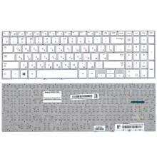 Клавиатура для ноутбука Samsung NP370R5E, NP370R5V, NP450R5E, NP450R5V, NP470R5E, NP510R5E, NP510R5V белая, без рамки