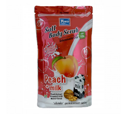 Siam Yoko Солевой скраб для тела c экстрактом персика и молочными протеинами / Salt Body Scrub Peach + Milk, 350 г